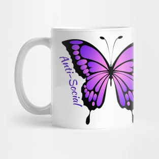 Pink Purple Anti Social Butterfly Mug